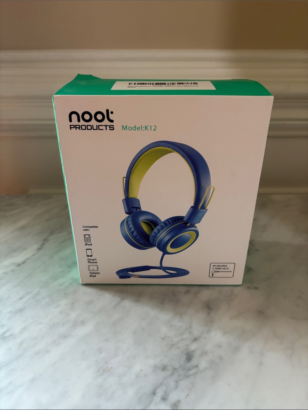 Kids K12 Blue & Lime On-Ear Headphones